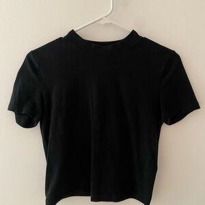 Zara black cropped tshirt, size medium